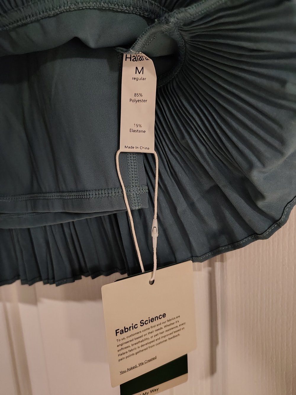 HALARA Pleated Skirt Steel Blue Stretch Mini Skirt - Picture 5 of 10